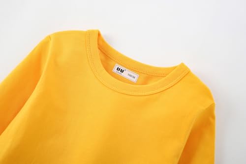 AIWUHE Toddler Long Sleeve T Shirts Cotton Soft Tshirts Boys Girls Basic Tee Undershirts Solid Color Crew Neck Tops 1-6Y4