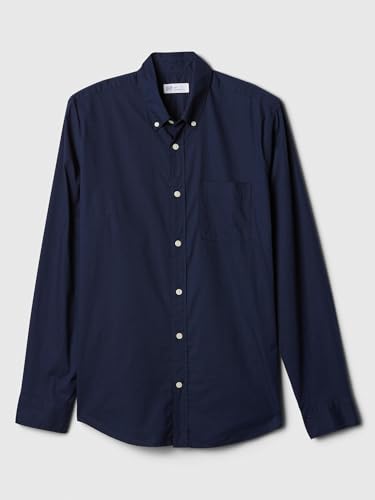 Image of Gap Men Solid Slim fit Long Sleeve Collared Neck Shirt