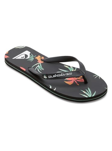 Quiksilver Molokai Art II, Sandalia Hombre, Negro, Naranja y Verde, 42 EU