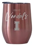 R and R Imports Idaho Vandals Officially Licensed 12 oz Engraved Insulated Wine Stainless Steel Tumbler (Rose Gold)