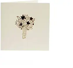 Cartão Ícone Bouquet Creme, Teca, Gu0045, Creme