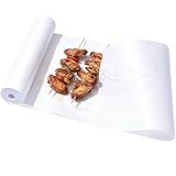 Weiße Metzgerpapierrolle, 10 m, lebensmittelechtes Pfirsich-Metzgerpapier zum Räuchern, Räuchern und Verpacken von Fleisch, ungebleicht, ungewachst und unbeschichtet (Breite in 30 cm)