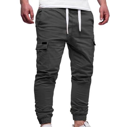 Mens Casual Joggers Pants - Cotton Drawstring Chino Cargo Pants Hiking Outdoor Twill Jogging Sweatpants with Pockets4