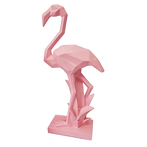 nice--buy Statue de flamant rose 40,6 cm Accessoires Figurine Artisanat Figurine en résine Figurine réaliste Sculpture d'animal Statue de décoration d'intérieur (Rose) Cover