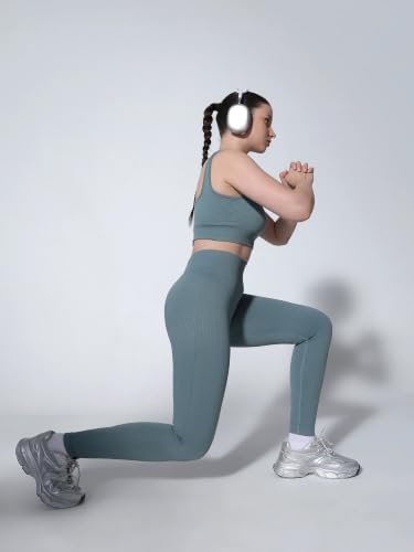 Image of CAVA Seamless Cinched Leggings for Women | High Stretch, Ribbed Waistband, Compression Fit, Moisture-Wicking | Sculpting Activewear Bottoms