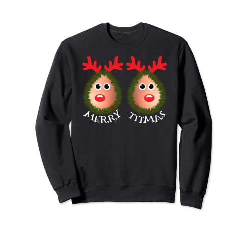 Merry Titmas Naughty Christmas Sweater Rentier Boobs Ugly Sweatshirt