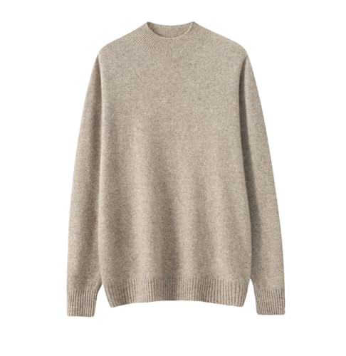 Men's Mock Neck Cashmere Sweater Winter Warm Cashmere Long Sleeve Knitwear Pullover