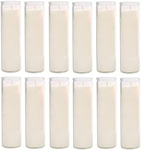 Glass Assorted Religious Candle, White, Case of 12 (1)