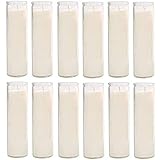 Glass Assorted Religious Candle, White, Case of 12 (1)