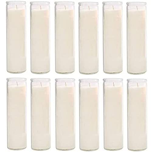 Glass Assorted Religious Candle, White, Case of 12 (1)