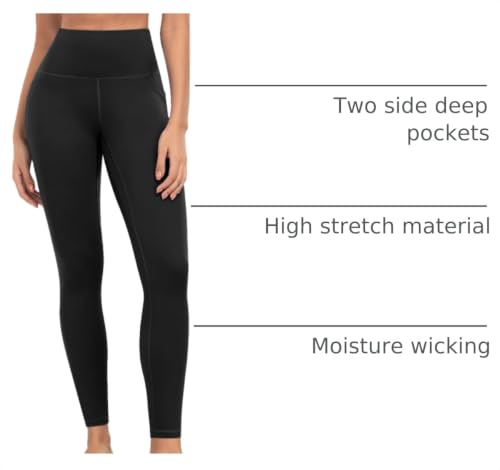 Image of ATHVOTAR Leggings with Pockets for Women, 7 Packs High Waisted Workout Tummy Control Yoga Pants