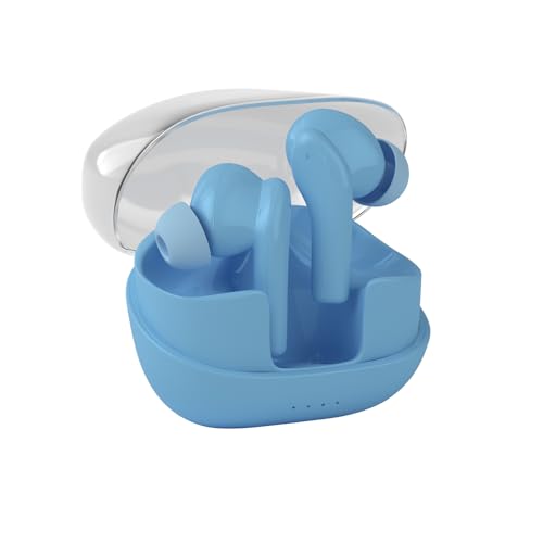 Image of amazon basics TWS in-Ear Earbuds (P50) with Fast Charging up to 50 Hours of Playtime | Dual 10mm Driver | IPX4 Water-Resistance | Bluetooth 5.3 | Quad Mic with ENC | Touch Control (Light Blue)