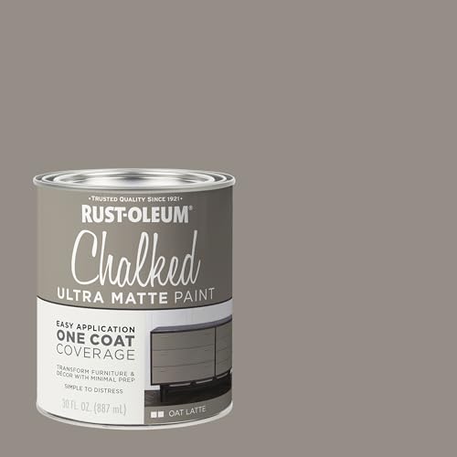 Image of Rust-Oleum Oat Latte Chalked All-in-One Ultra Matte Paint | One Coat Coverage | No Primer, Sanding, Or Topcoat Needed | Easy Clean Up | Made in USA | 30 OZ