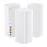 Tenda Nova MX12 Mesh WLAN System - AX3000 Wi-Fi 6 Dualband Mesh Set-empfohlen für Häuser mit 3-4 Schlafzimmer -9xGigabit Port -Ersetzt Router und Repeater -Ethernet Backhaul - APP Steuerung- 3er Pack