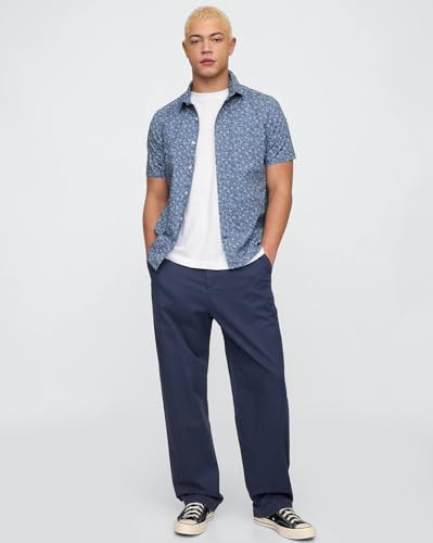 Image of Gap Men Regular Fit Floral Print Short Sleeves Collared Shirt