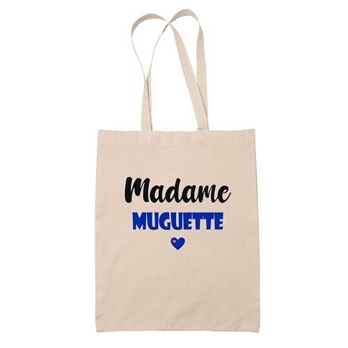 Tote bag Madame Muguette pour un cadeau de départ en retraite original sans stress