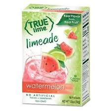 10 Packets of True Lime Watermelon Limeade Drink Mix - Enjoy a Refreshingly Tart and Sweet Beverage!