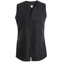 Batas De Trabajo Limpieza Casaca Señora Sin Mangas Negro Uniforme Laboral - XXXXL