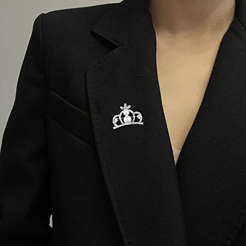 Image of Crystal Rhinestone Princess Queen Brooch Pin Tiara Crown Brooches for Women Tiara for Wedding Party /Banquet /Birthday