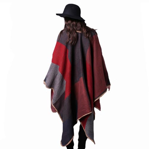 Women's for Shawls and Wraps Shawl Scarf Double-Sided Knit Large Cape Cardigan Sweaters Open Poncho4