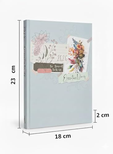 Image of TULMAN 2026 Diary Pack of 2 Hardcover Design Everyday Notebooks (23 x 18 cm), Best for Study Planner, Personal Journal, Business Planning & Stationery Lovers - dusty blue-green