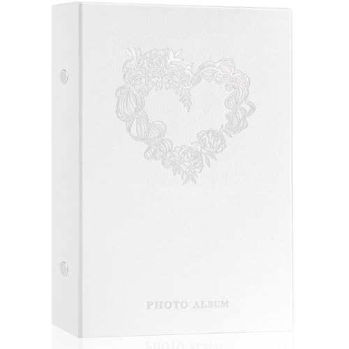 Miaikoe Photo Album 6x4 Slip in, Linen 300 Pockets Photo Albums Holds 300 Horizontal 10x15cm Photos for Family Wedding Anniversary (White)
