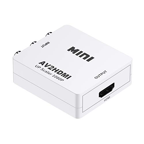 Eono(イオーノ) AV to HDMI コンバーター 変更アダプター 3色(赤 黄 白) コンポジット映像・音声端子をHDMIに変換アダプター 音声転送 1080/720P切り替え (White)