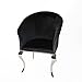 Chesterfield Esszimmerstühle oder Wohnzimmerstuhl - Retro Vintage Stuhl schwarz Runder Sessel aus Samtstoff mit Chrombeinen - Moderne Küchenstühle Polsterstuhl mit breiter Sitzfläche im Glamour Stil