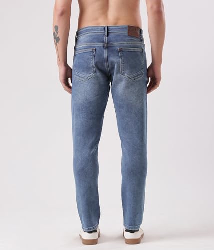 Image of TURMS Men's Cool Tech Jeans All Degree Anti Odor UV Protectant Travel Edition Mid Rise Denim Pants | Stretchable Comfort Cotton Rich