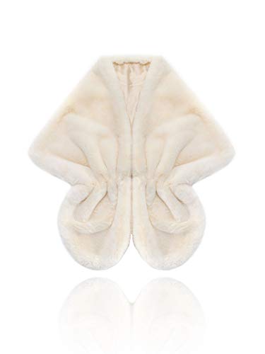 Women's Wedding Faux Fur Shawl Bride Fur Wraps Evening Dresses Faux Stole for Bridal2