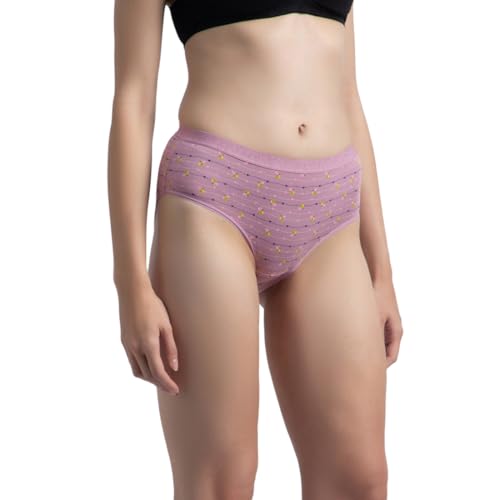 Image of Jockey 3006 Women High Coverage Super Combed Cotton Elastane Stretch Mid Waist Hipster with Exposed Waistband (Pack of 3, Colors & Prints May Vary)