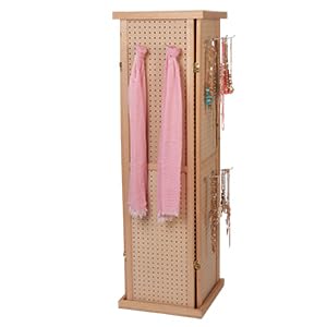 Miniatura 5 de Torre de exhibición giratoria de 5 pies de altura con base y parte superior organizador de joyas de cuatro caras perfecto para aretes collares