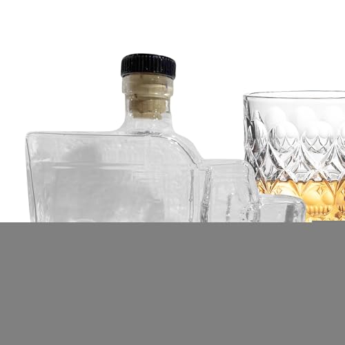 ycezw Caraffa da whisky, Piano cottura per whisky a mezza grandezza - Caraffa champagne da 375 ml con sughero per bar brunch ricevimento feste compleanni