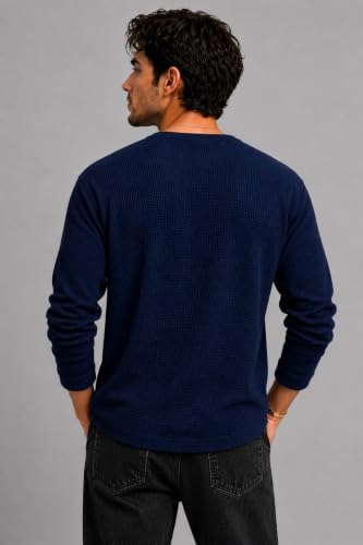 Image of Men's Premium Waffle Knit Henley Tshirt for Men