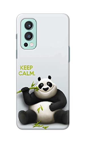 Image of PRINTFIDAA� Printed Hard Back Cover Case for OnePlus Nord 2 5G Back Cover (Cartoon Panda) -2808