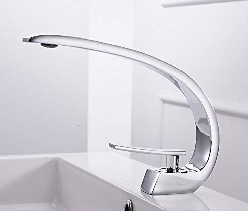 Robinet mitigeur de lavabo blanc cascade chrome 16990L mitigeur salle de bain laiton