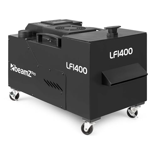BeamZ Professional LF1400 Máquina de fumo baixo de 1400 W sem gelo seco, saída de 200 m³/min, DMX, ecrã digital, depósito 3,8 L, controlo incluído, névoa contínua profissional