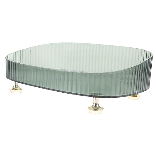 VILLFUL Bandeja Transparente, Ligera Y De Lujo con Bisel Alto para Lápiz Labial, Perfume, Organizador De Escritorio, Bandeja De Exhibición para Almacenamiento De Joyas, Soporte para