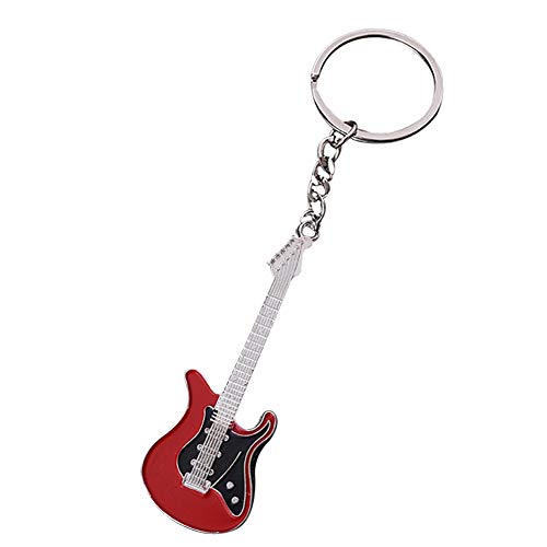 Preisvergleich Produktbild Skyeye Exquisite Legierung Gitarre Form Anhänger Schlüsselanhänger Schlüsselbund Keychain Rucksack Anhänger Mädchen Handy Auto Ornamente Zubehör Taschenanhänger Rot