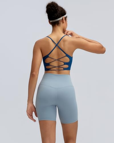 Image of RUNNING GIRL Sports Bras for Women,Sexy Crisscross Back Seamless Supportive Sports Bra Medium Support with Removable Pads
