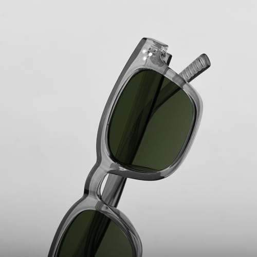 Buy SAM AND MARSHALL KUN Non Polarized Sunglass I 400% UV Protection I Square Sunglass I Unisex, Medium, Grey at Amazon.in - Image 4
