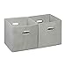 Relaxdays, Grigio Set da 2 Cestini Porta-Oggetti, Senza Coperchio con Manico, Pieghevole, Ceste Quadrate di Stoffa 30 cm, Poliestere, Cartone, 30 x 30 x 30 cm