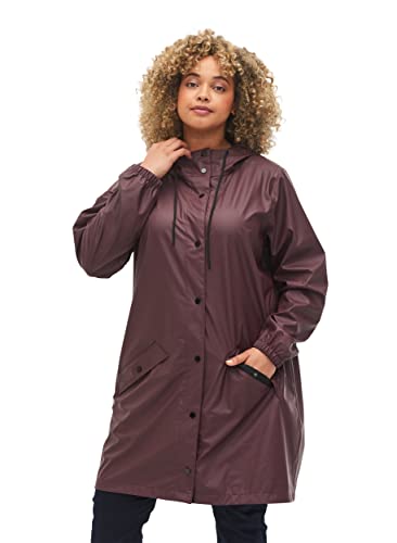 Zizzi Damen Große Größen Regenjacke mit Kapuze und Taschen Gr. - Plus...