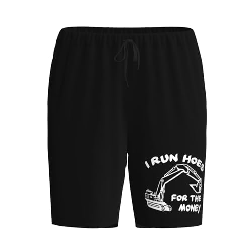 I Run Hoes for Money Pajama Shorts for Men, Men's Pajama Bottoms, Sleepwear for Summer2