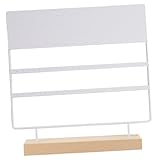 WEKADRIN Soporte para Pendientes de Múltiples con Base de Madera Organizador de Joyas con Exhibidor Estable para Aretes y Accesorios para Tocadores y Tiendas Color Blanco