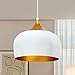 Produktbild Bamyum Hängelampe Kreis Deckenlampe Metall Weiß Pendelleuchte Ø30 cm E27 Lampe Vintage Esstischlampe Hängend Deckenlampe Hängend