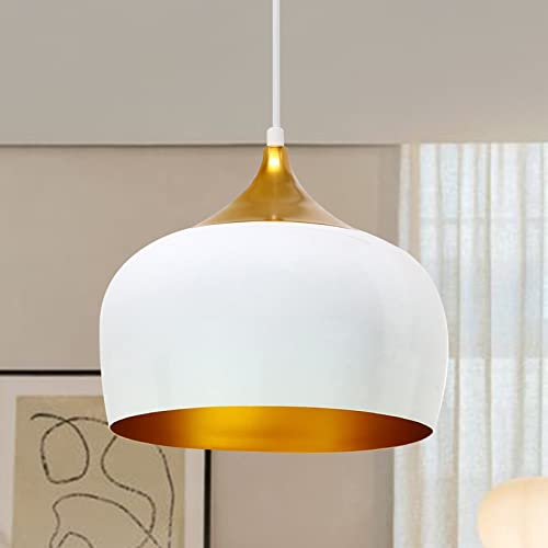 bamyum Kreis Blanc-Or Suspension en Métal Diamètre: 30 cm E27 Luminaire