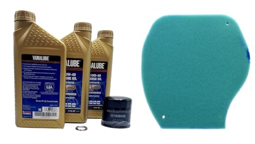 Image of Yamaha Grizzly 550 (2009-2016) all Models Oiland Air Filter Change Kit Yamaha Part# 5GH-13440-80-00, 3 Quarts High Performance LUB-10W40-FS-12 and Part # 1HP-E4451-01-00