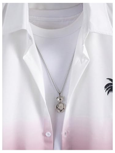 Floerns Men's 2 Piece Outfit Hawaiian Button Down Shirts and Shorts Set4