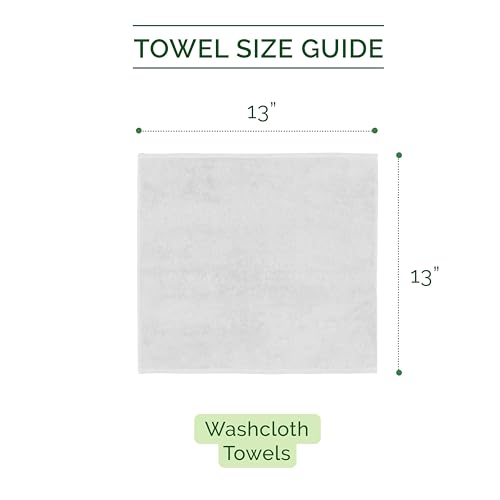 Image of Elegant Comfort 100% Turkish Cotton Corduroy Ribbed Luxury Washcloths 6 Pack Soft 13 x 13 Inch - Higly Absorbent, Durable, Quick Dry, Spa Premium Hotel Quality for Bathroom or Travel, White